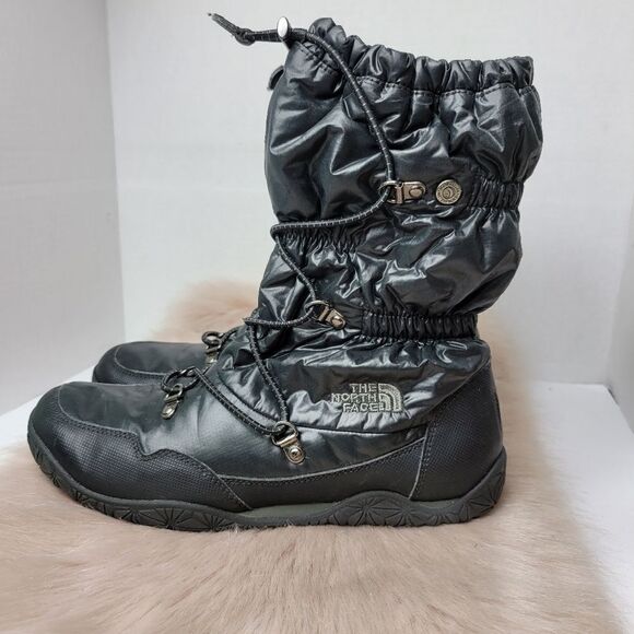 The North Face Primaloft Icepick Sole Goose Down Black Snow Boots Shoes Size 8 - Picture 3 of 8